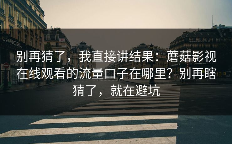 别再猜了，我直接讲结果：蘑菇影视在线观看的流量口子在哪里？别再瞎猜了，就在避坑