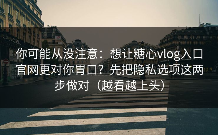 你可能从没注意：想让糖心vlog入口官网更对你胃口？先把隐私选项这两步做对（越看越上头）